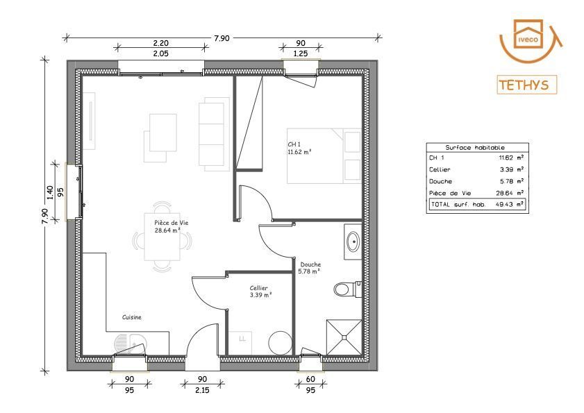 Maison neuve 49 m² à La Bretonnière-la-Claye (85320)