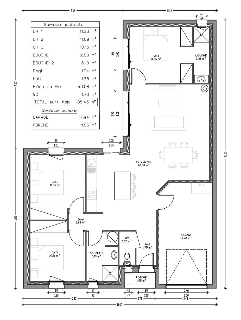 Maison neuve 85 m² à La Roche-sur-Yon (85000)