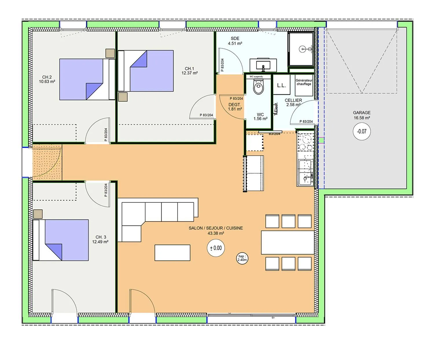 Maison neuve 89 m² à Bavent (14860)