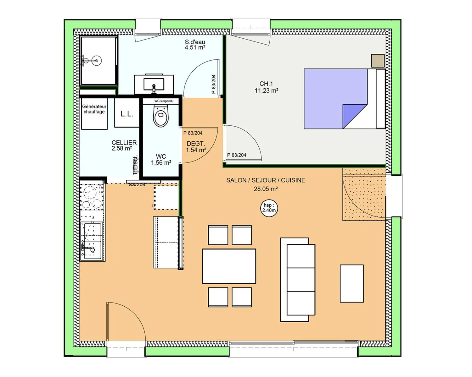 Maison neuve 49 m² à Pardines (63500)