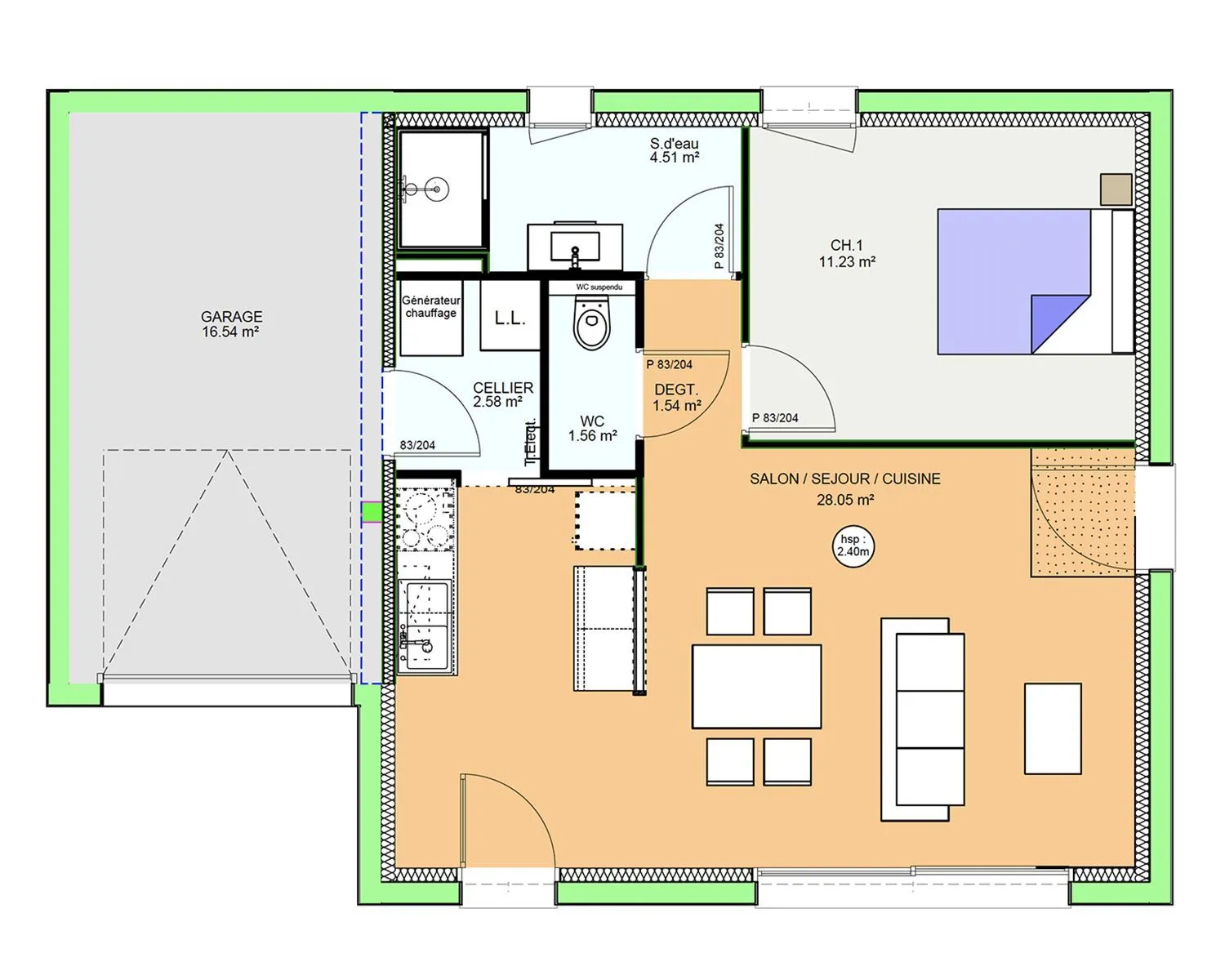 Maison neuve 49 m² à Saint-Ours (63230)