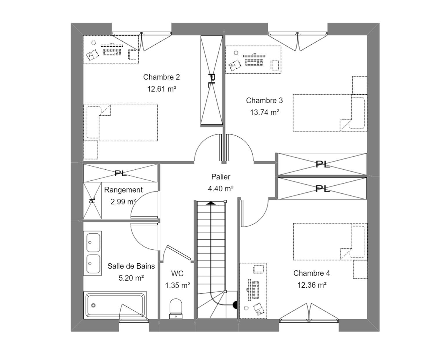 Kalie 4ch 117 — modèle de maison