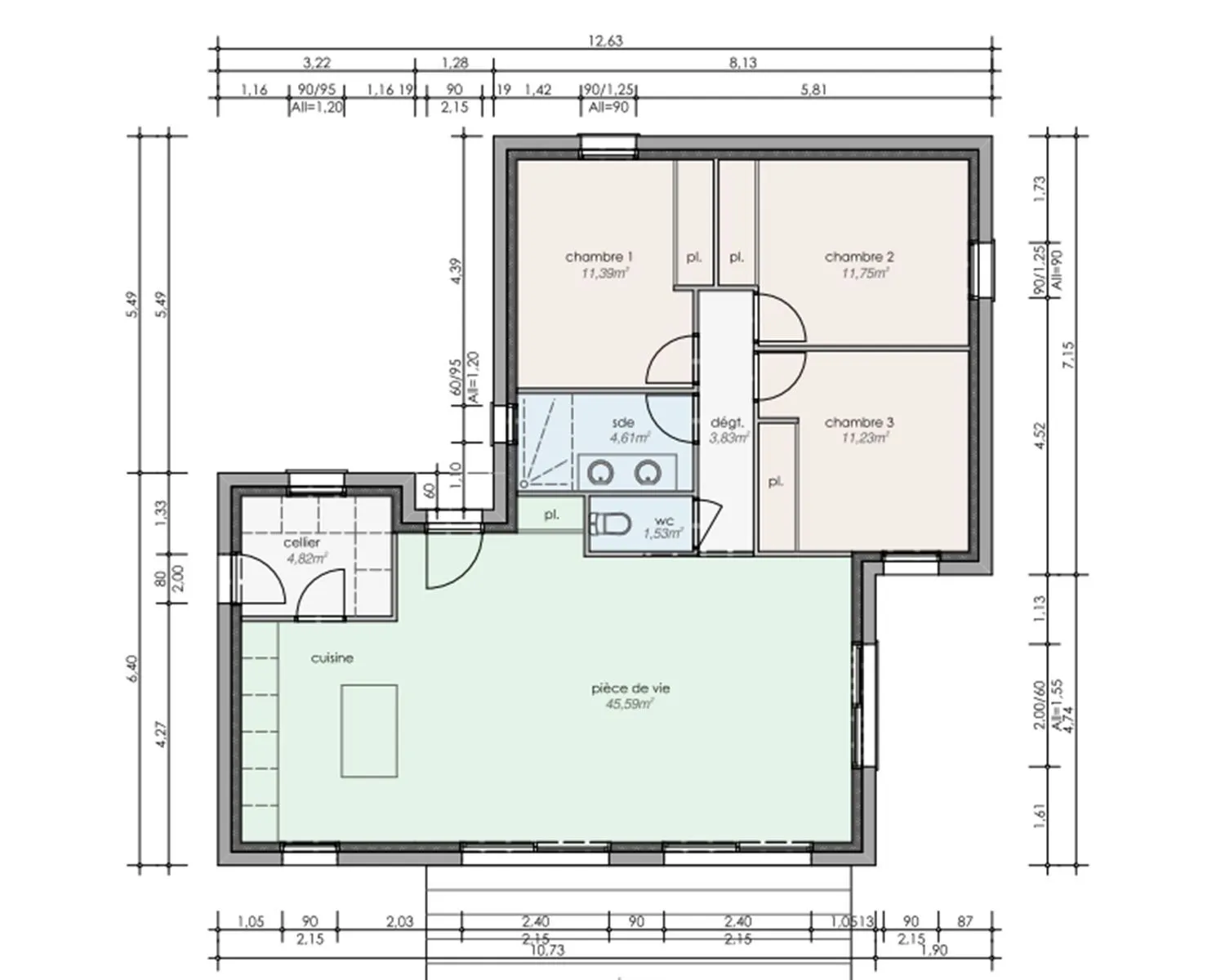 Maison neuve 95 m² à La Trinité-sur-Mer (56470)
