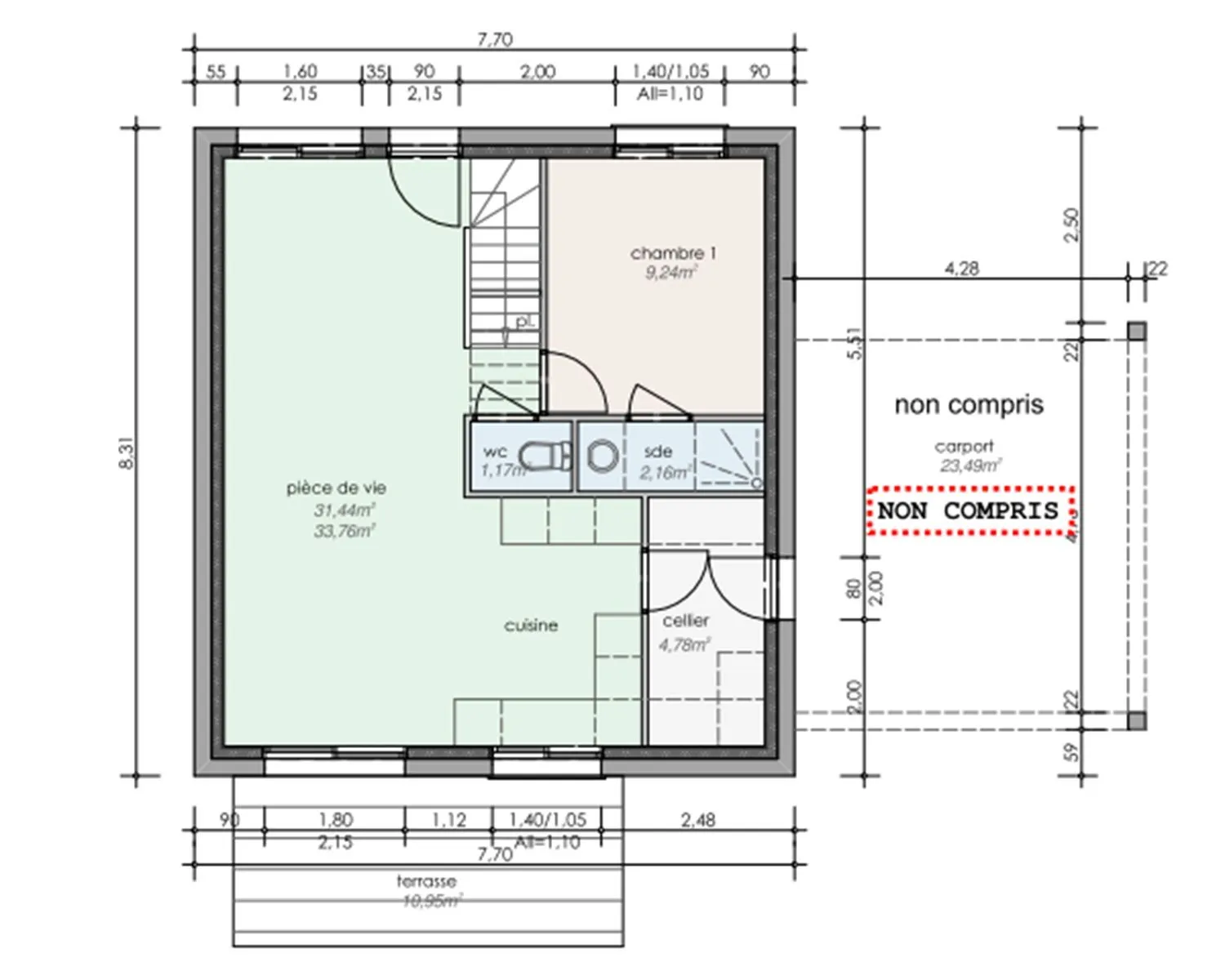 Maison neuve 86 m² à Noyal-Muzillac (56190)