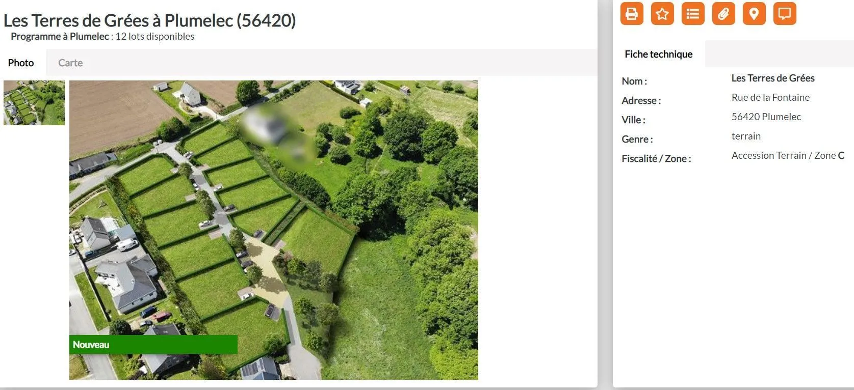 Terrain à bâtir 423 m² à Plumelec (56420)