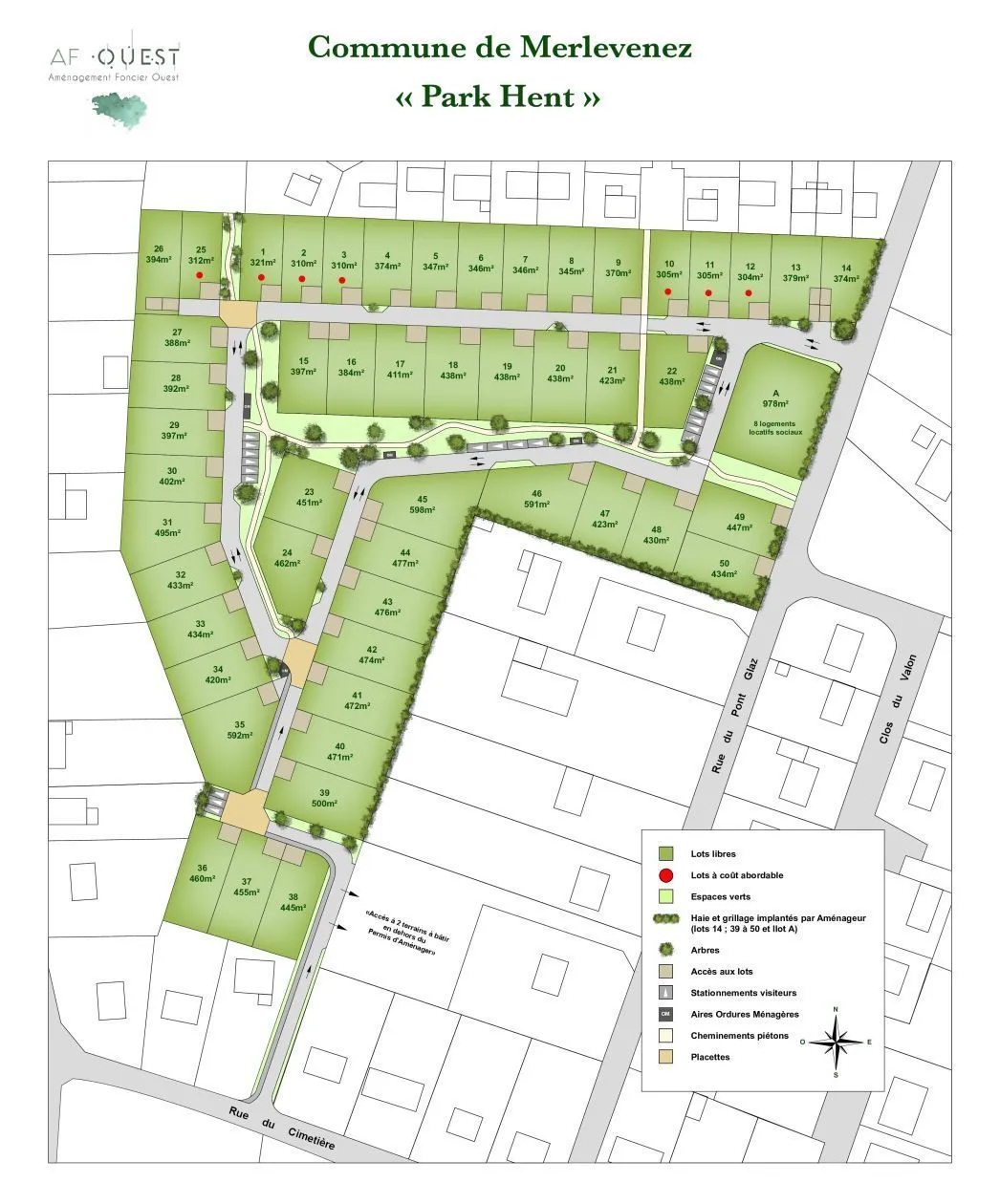 Terrain à bâtir 438 m² à Merlevenez (56700)