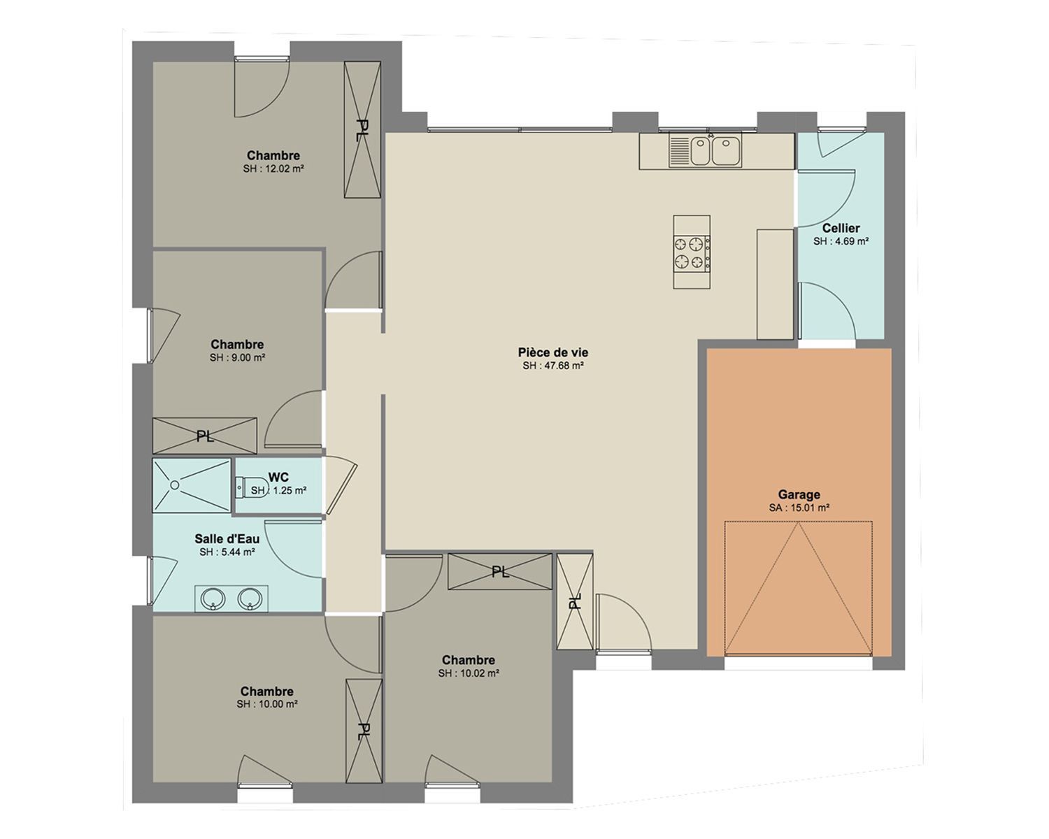 Maison neuve 99 m² à Vaux-sur-Mer (17640)
