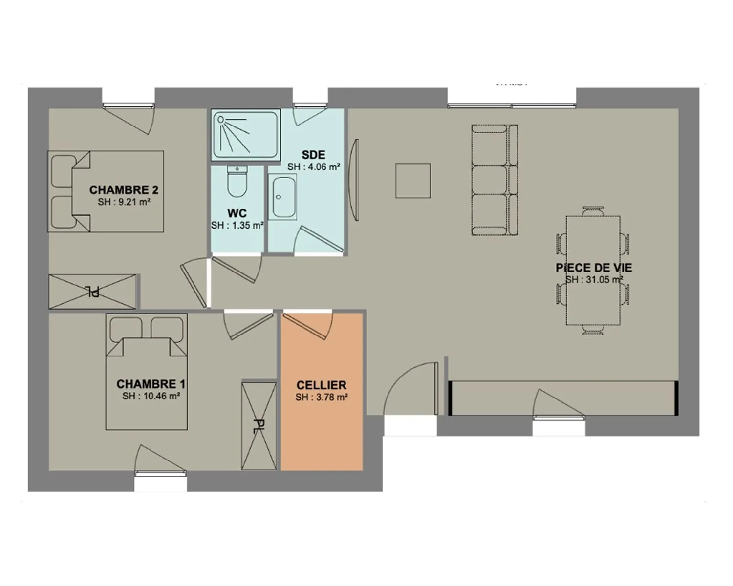 Maison neuve 60 m² à Saint-Augustin (17570)