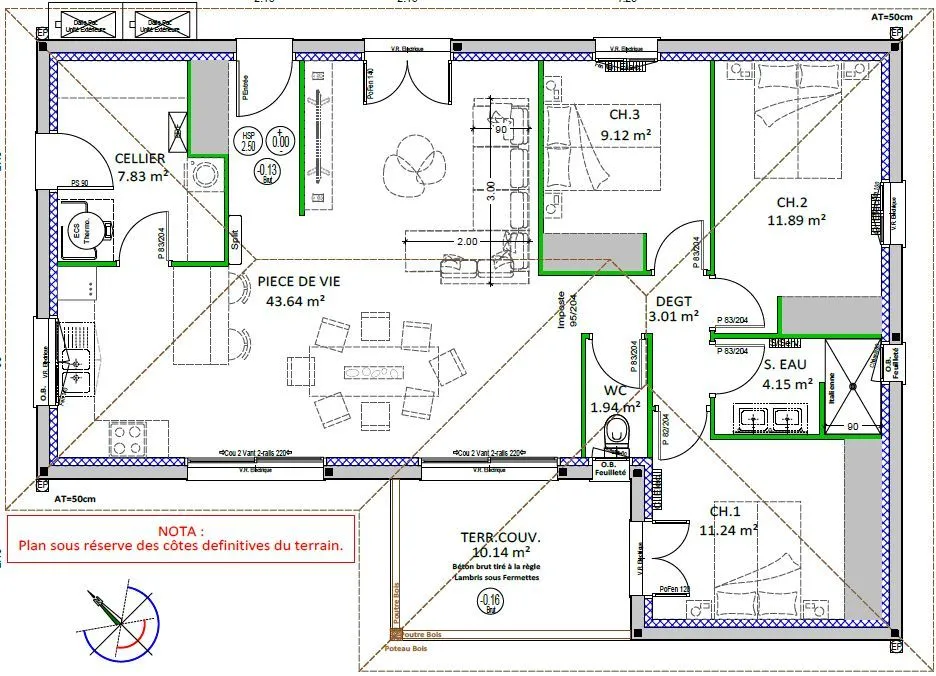Maison neuve 93 m² à Vielle-Saint-Girons (40560)
