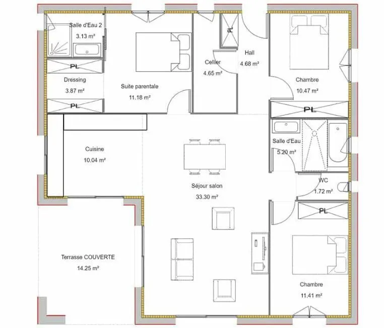 Maison neuve 99 m² à Saint-Sever (40500)