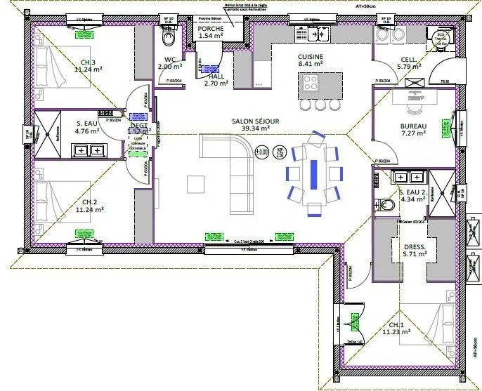 Maison neuve 115 m² à Montaut (40500)