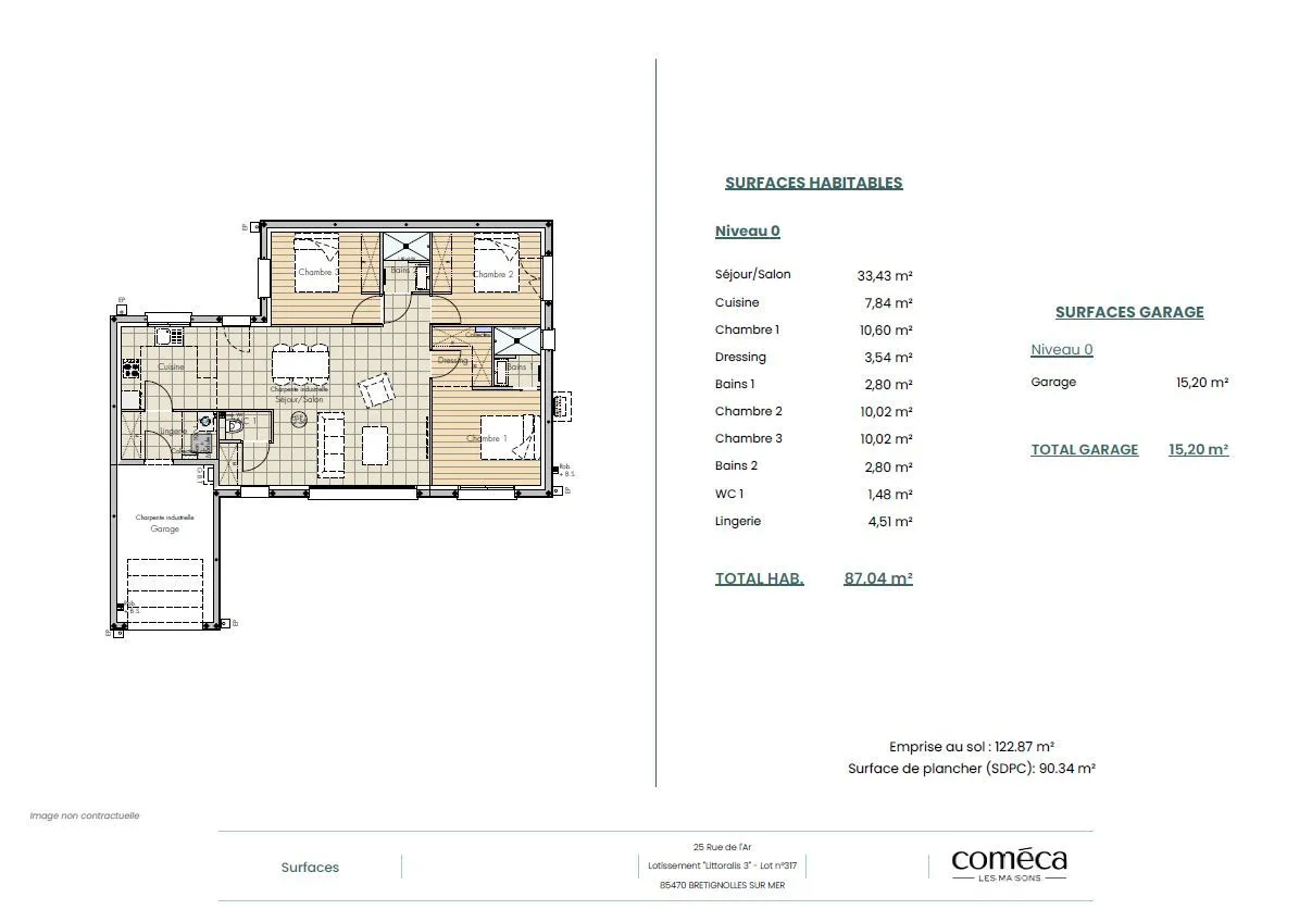 Maison neuve 87 m² à Saint-Jean-de-Monts (85160)