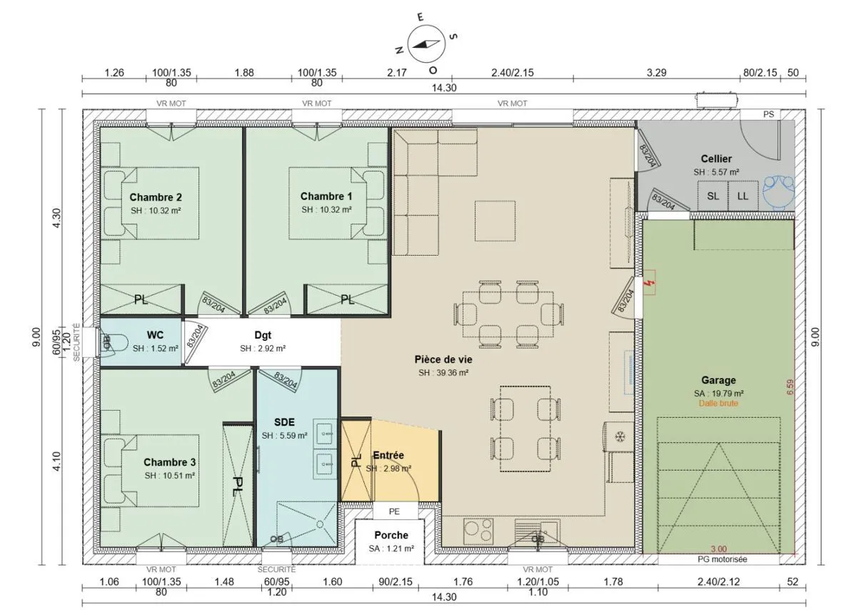 Maison neuve 89 m² à Vaux-sur-Mer (17640)