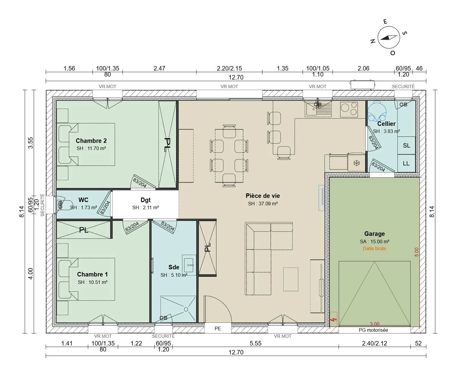 Maison neuve 72 m² à Bois (17240)