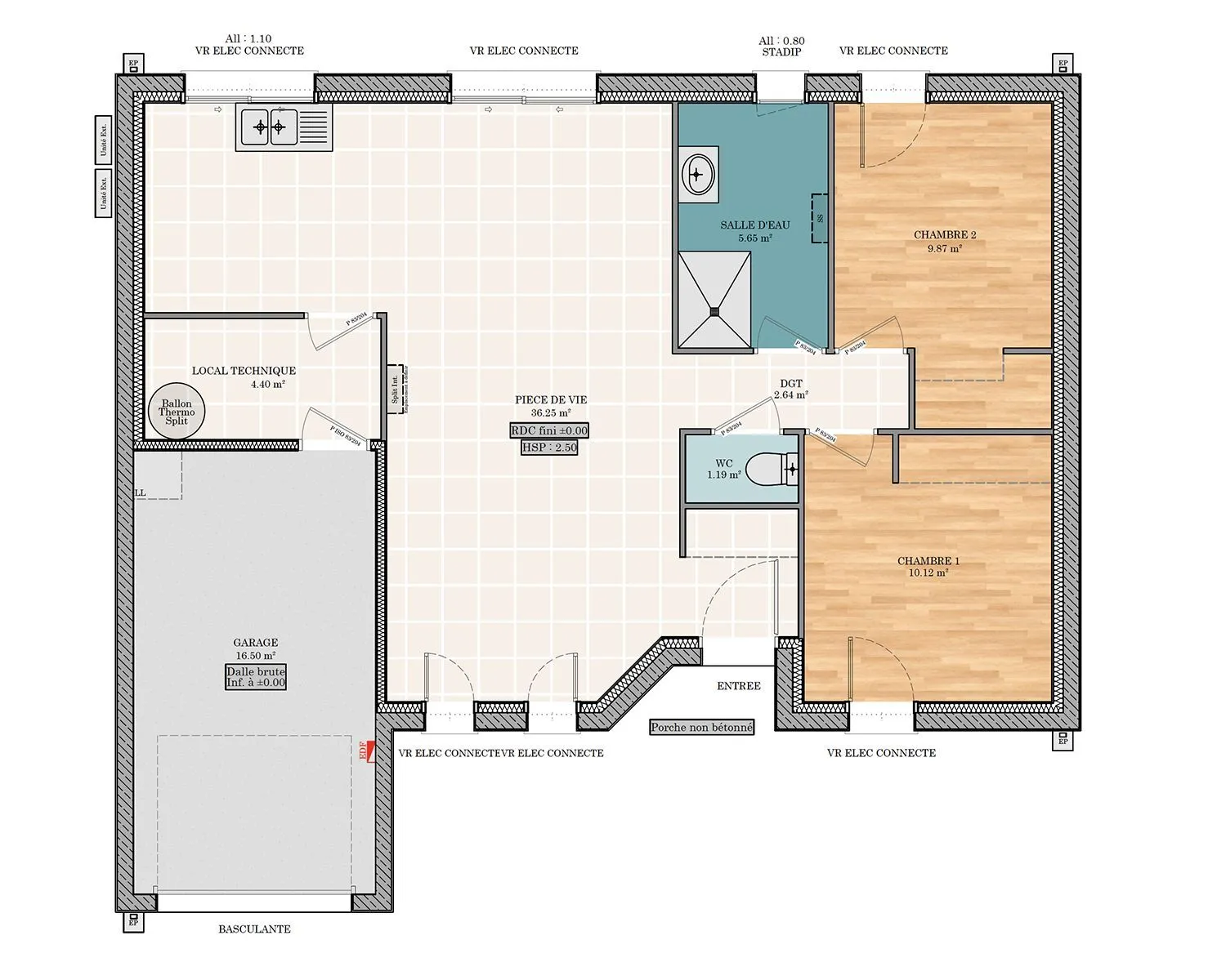 Opale T 2ch 70 — modèle de maison