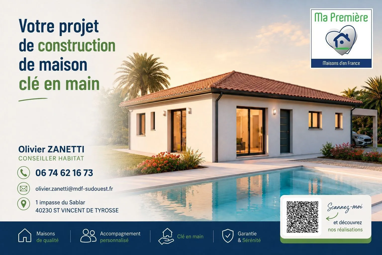 Maison neuve 94 m² à Seignosse (40510)