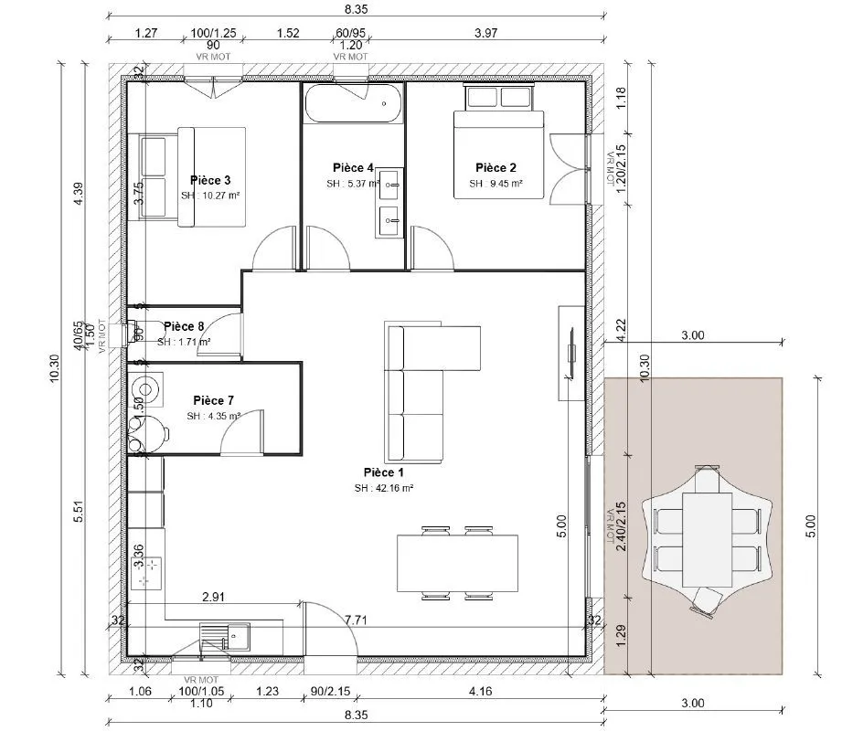 Maison neuve 73 m² à Peyruis (04310)