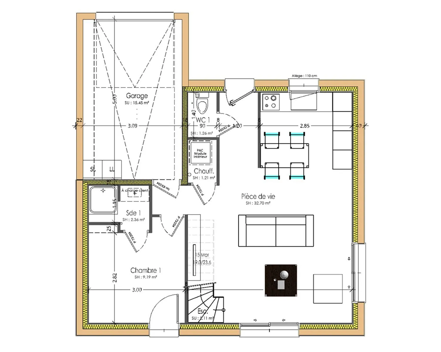 Maison neuve 100 m² à Besné (44160)