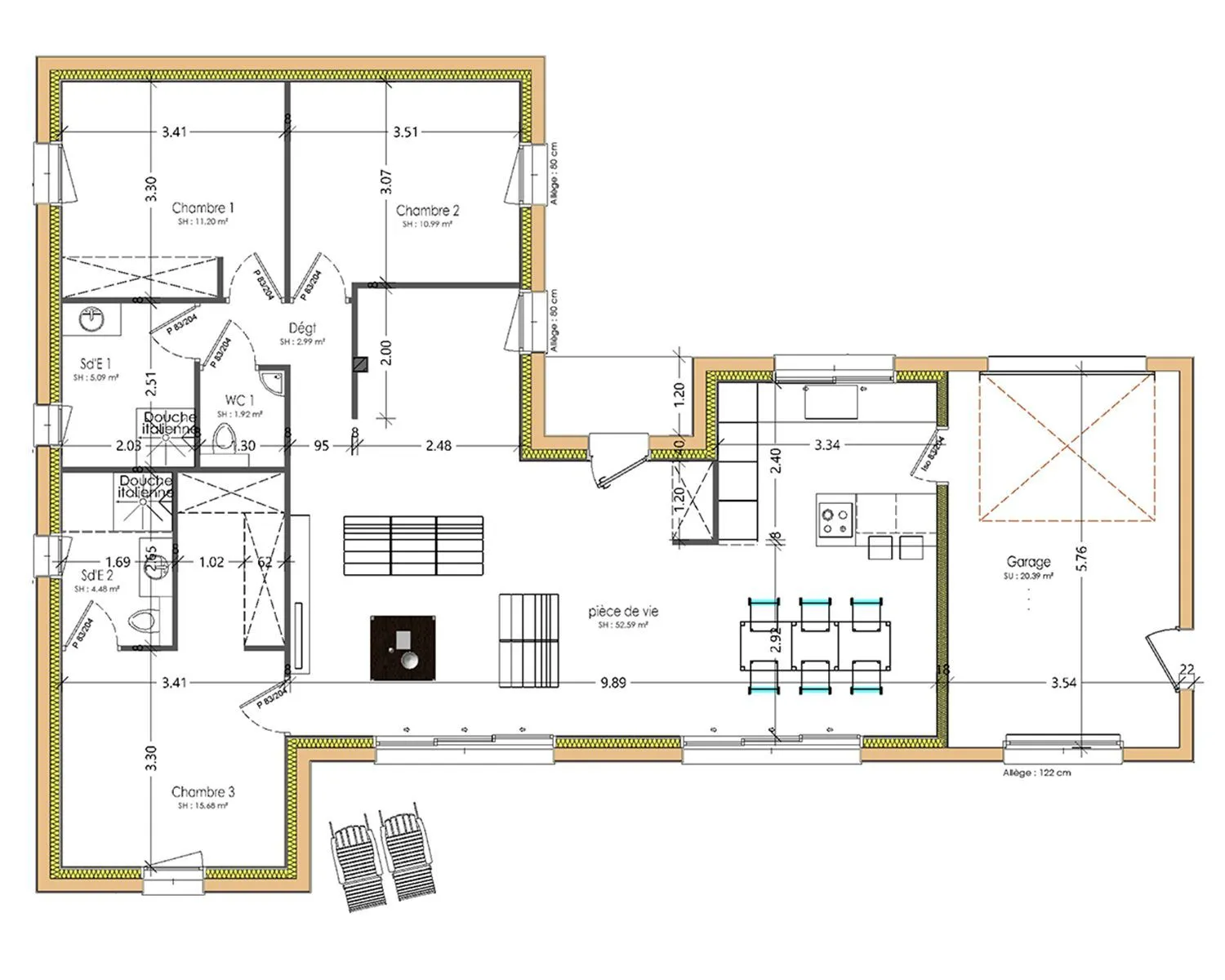 Maison neuve 105 m² à Damgan (56750)