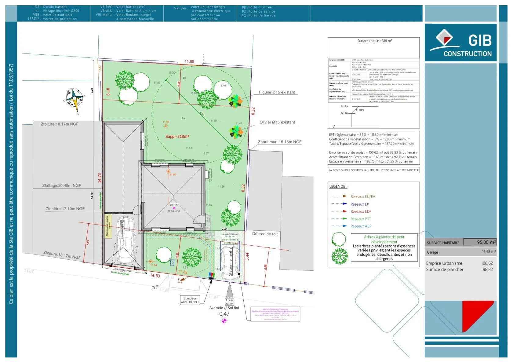 Maison neuve 95 m² à Bordeaux (33000)
