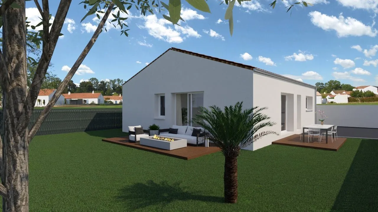 Trois chambres terrain sud sur le côté — modèle de maison