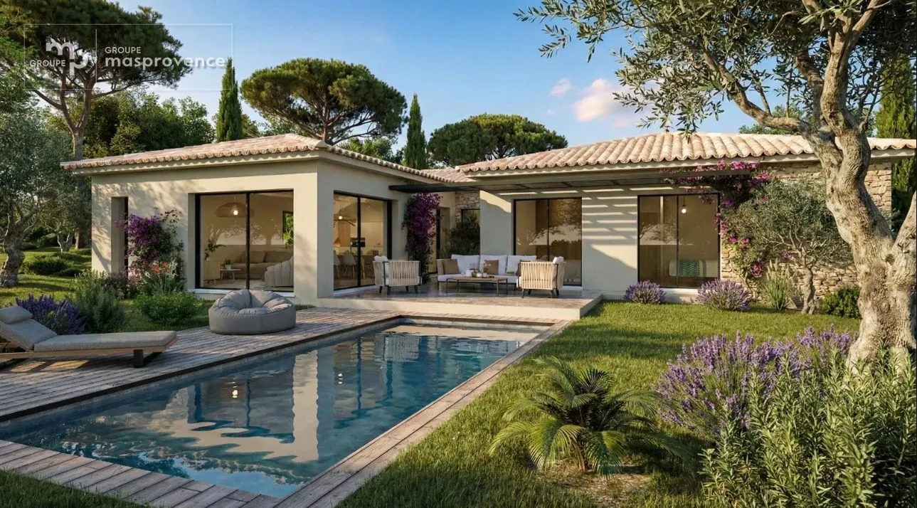 Plein pied en L — modèle de maison