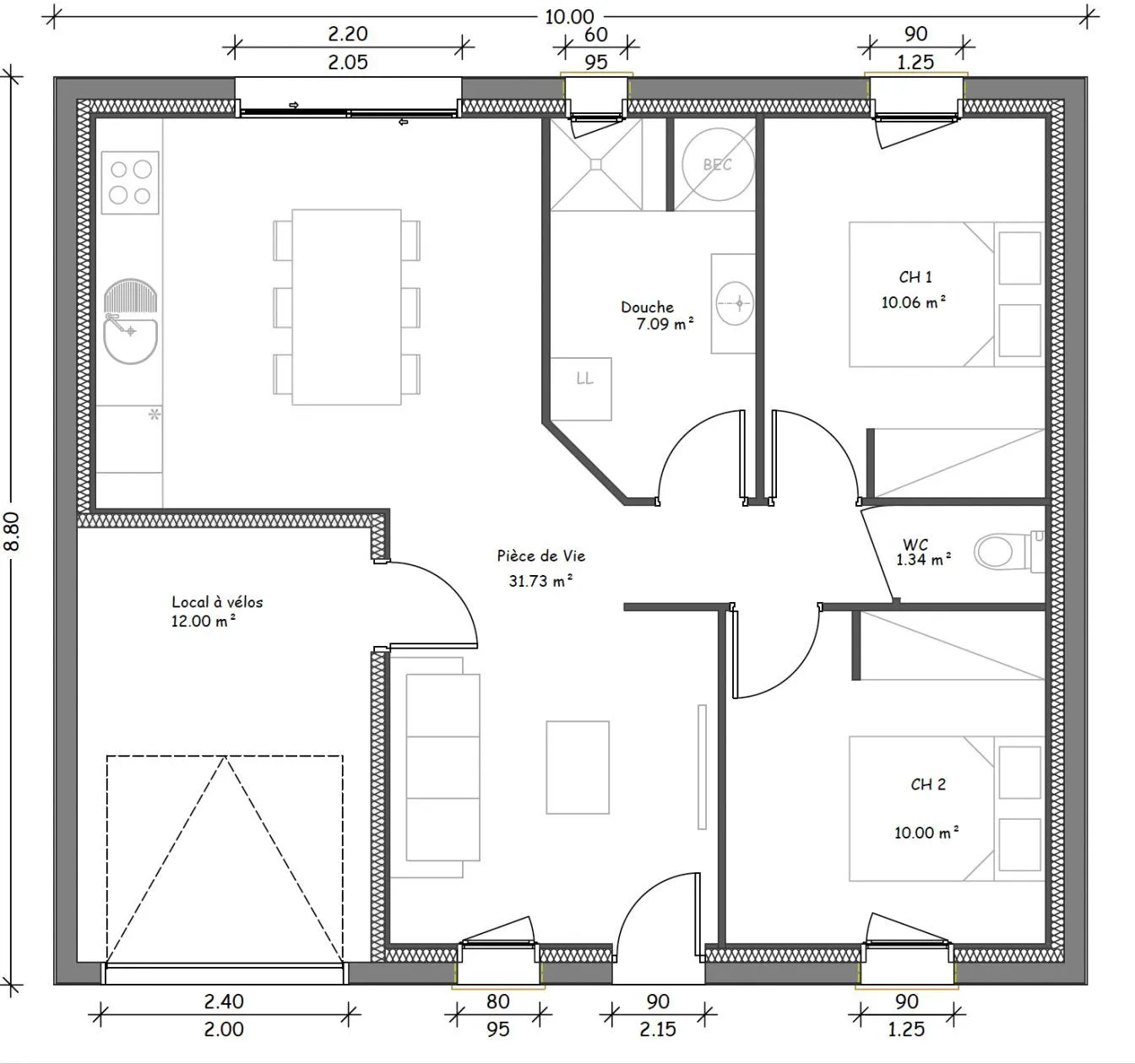 Maison neuve 60 m² à Longeville-sur-Mer (85560)