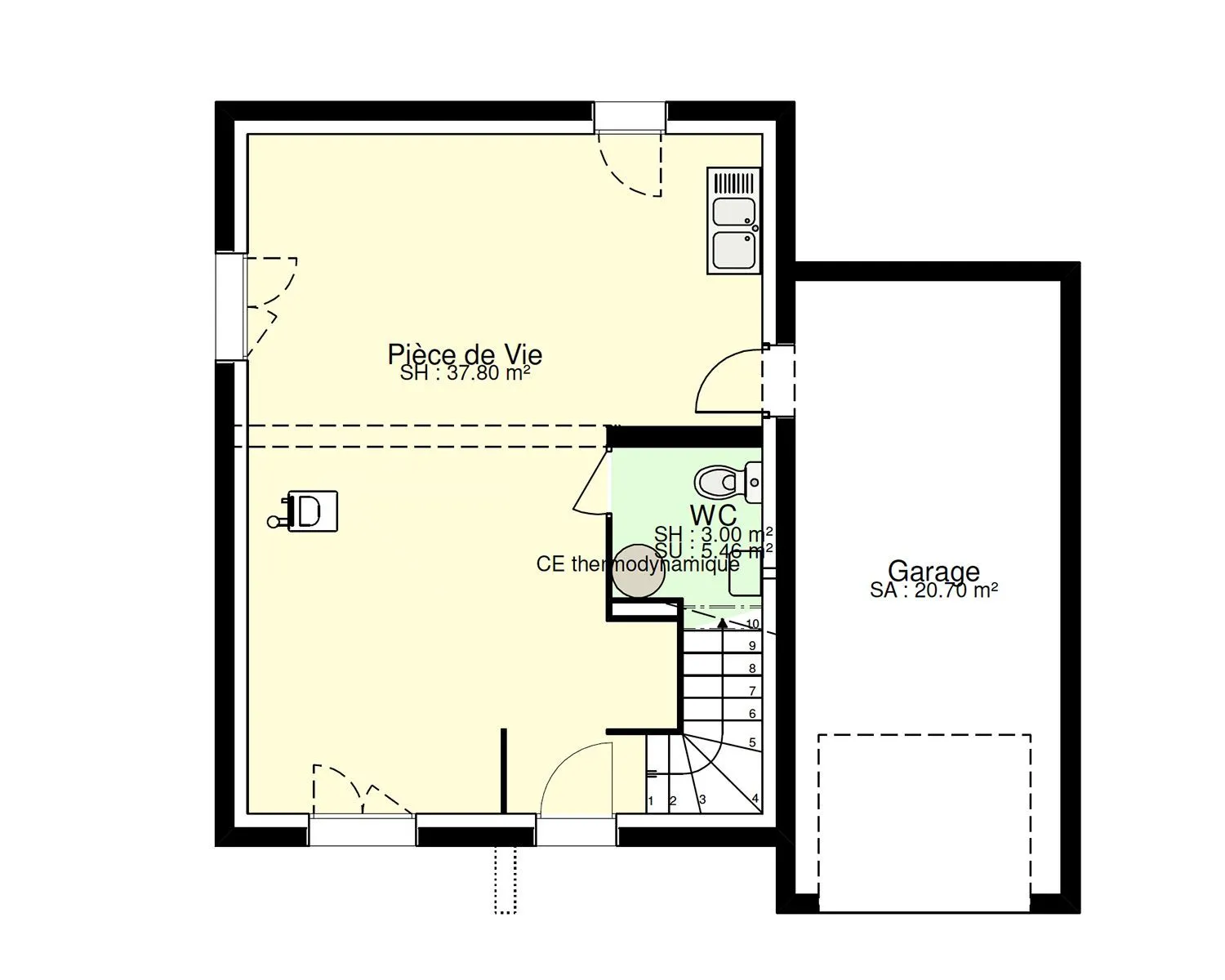 Amethyste 3ch80 — modèle de maison