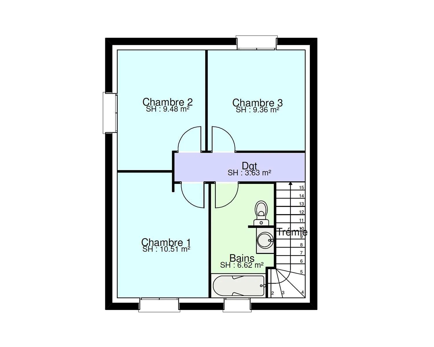 Amethyste 3ch80 — modèle de maison