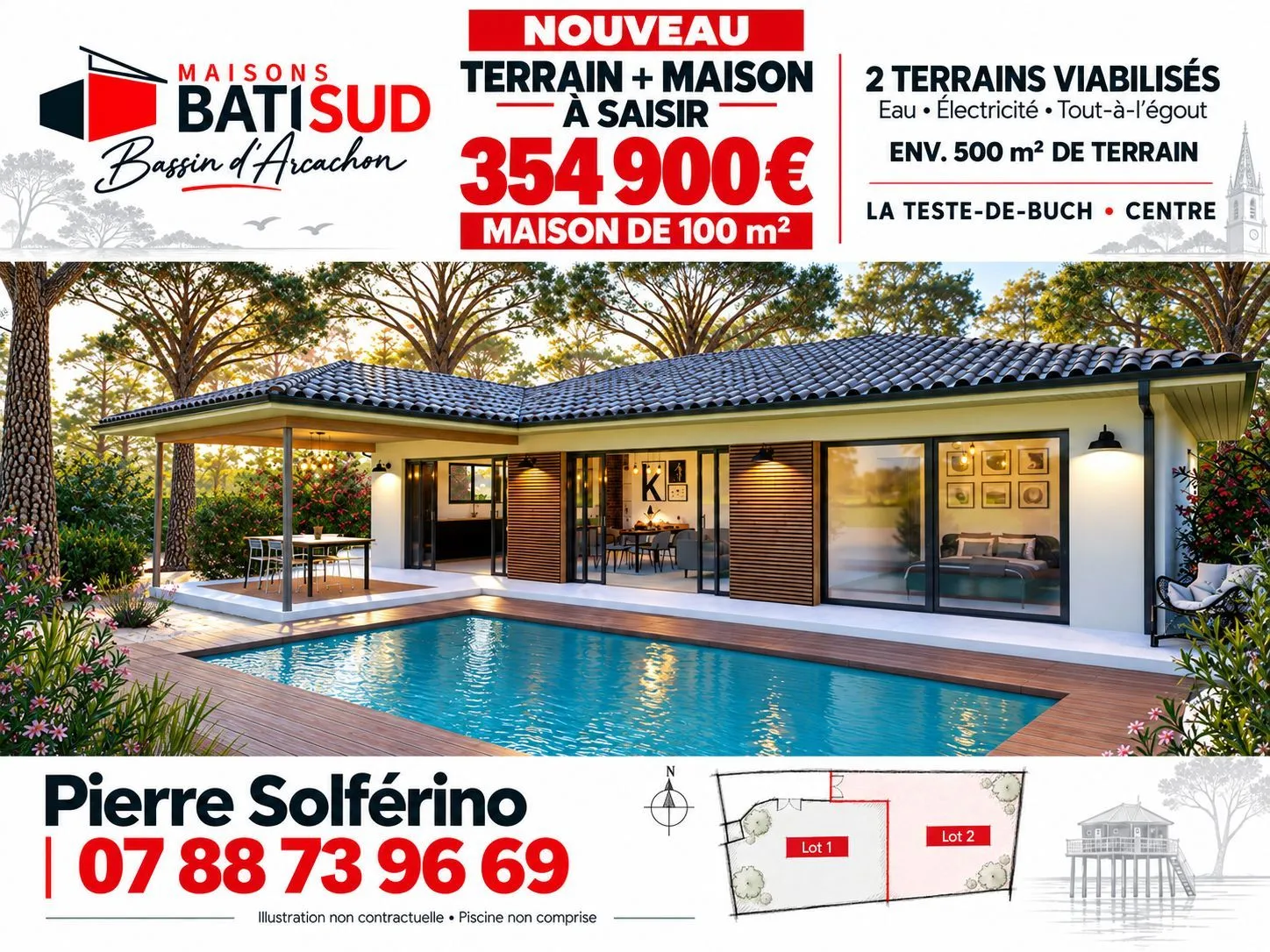 Terrain à bâtir 500 m² à La Teste-de-Buch (33260)