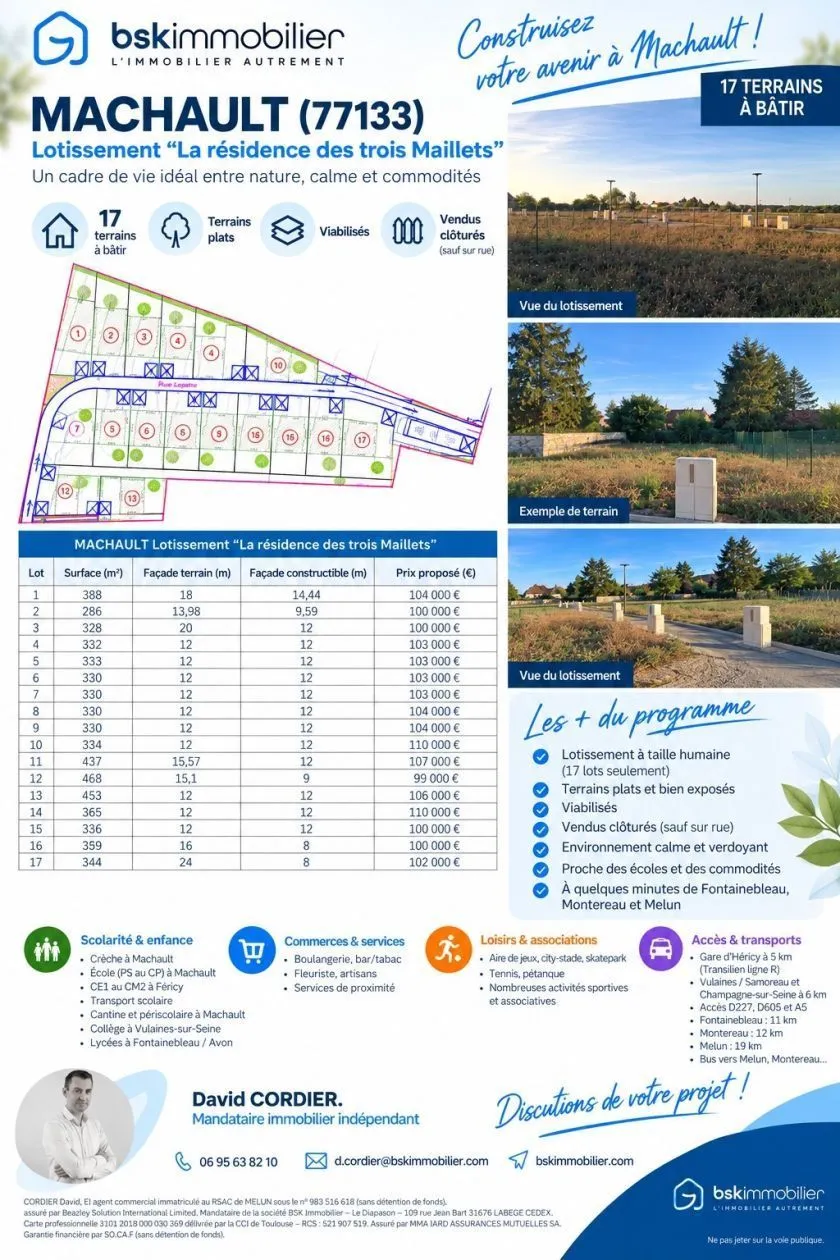 Terrain à bâtir 468 m² à Héricy (77850)