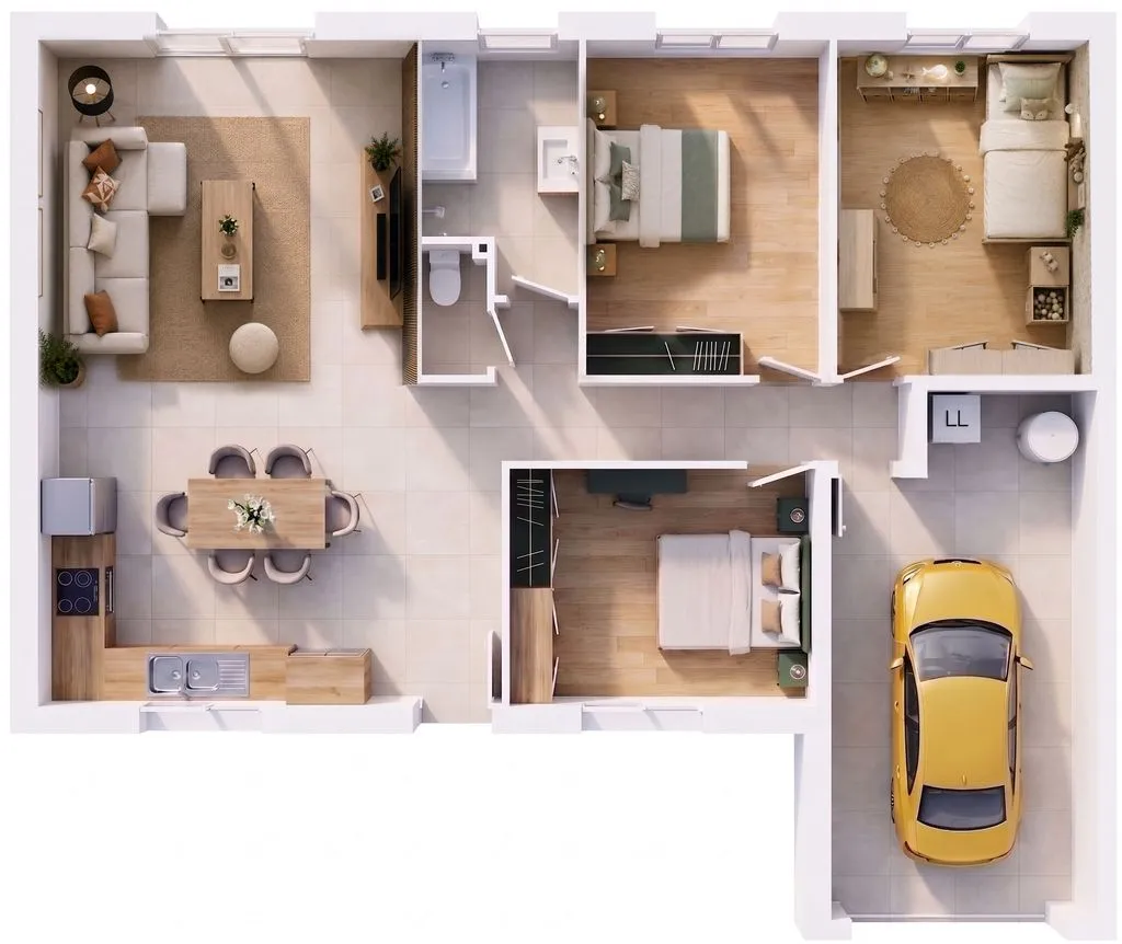 Maison neuve 76 m² à Langan (35850)