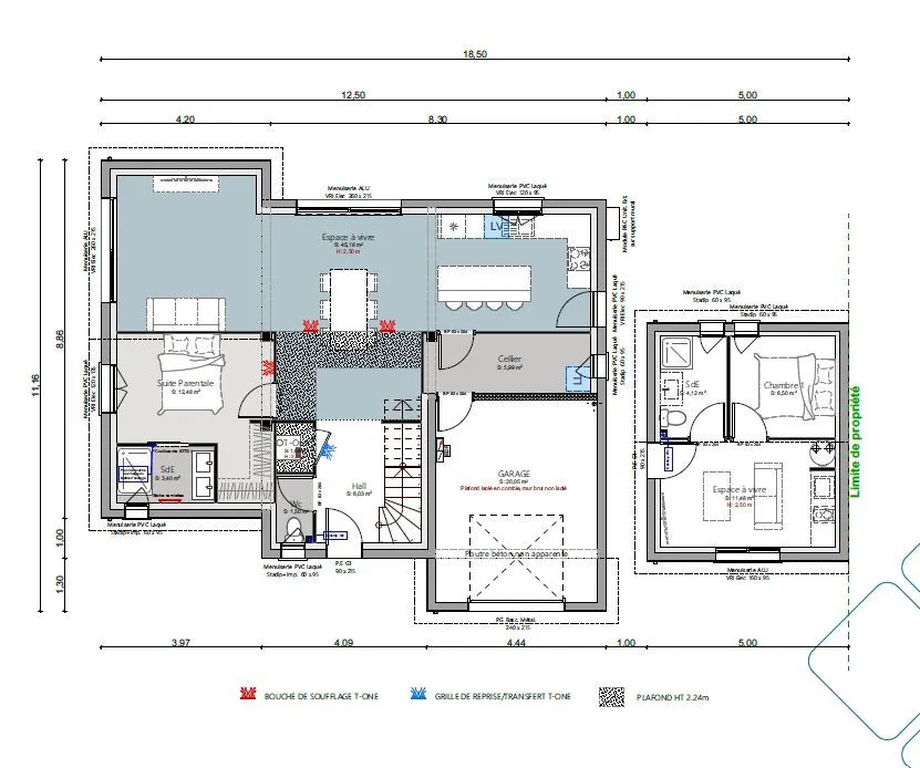 Etage - 134m² - garage — modèle de maison