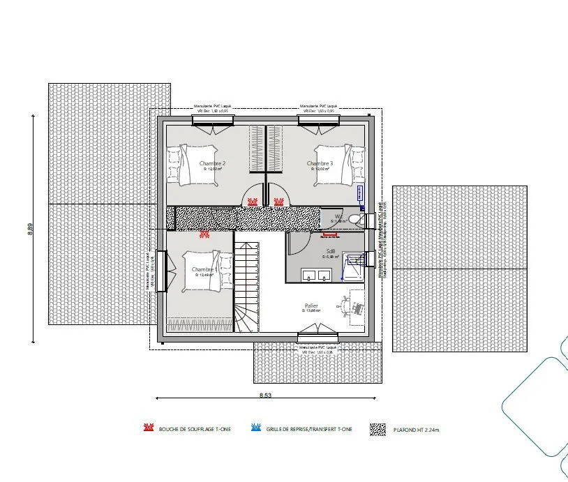 Etage - 134m² - garage — modèle de maison