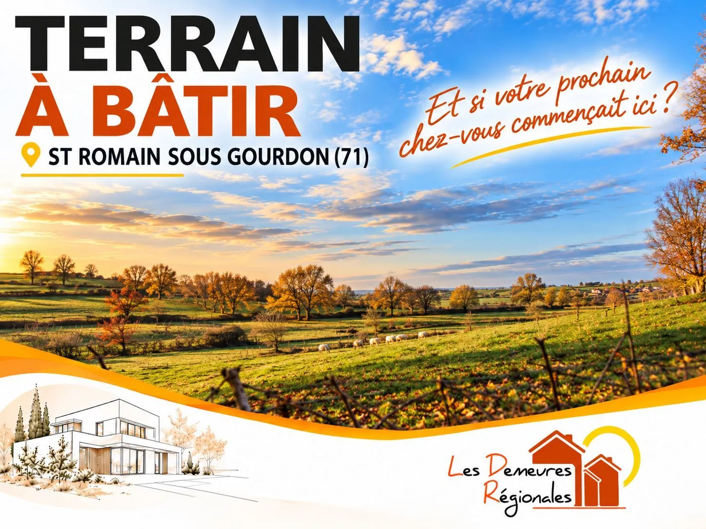 Maison neuve 172 m² à Saint-Romain-sous-Gourdon (71230)