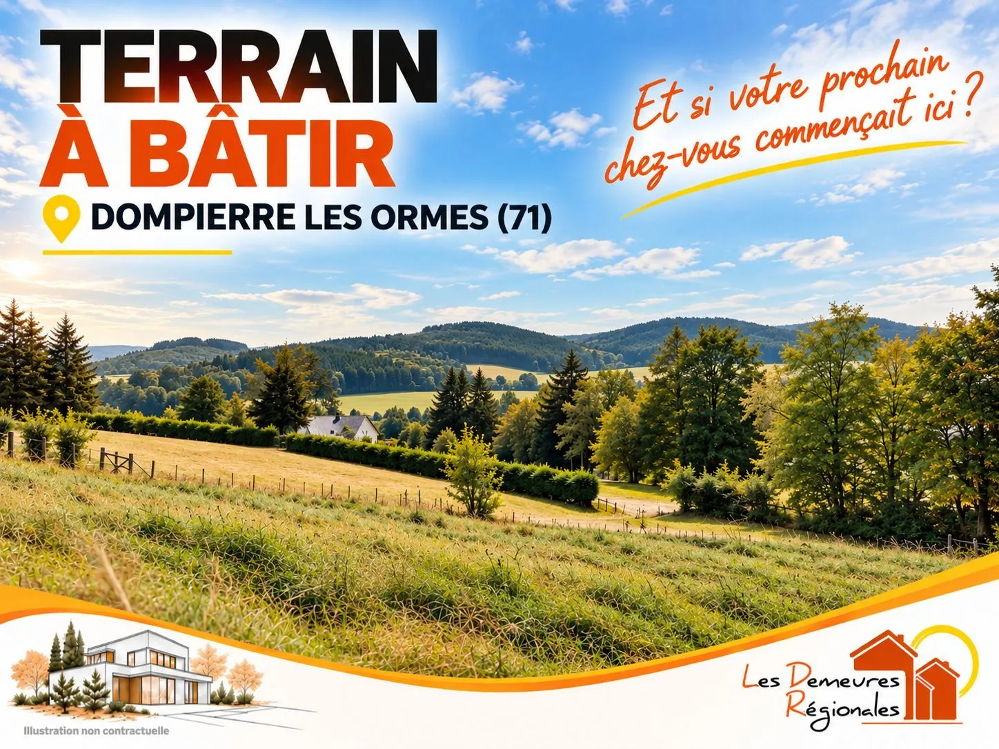 Maison neuve 90 m² à Dompierre-les-Ormes (71520)