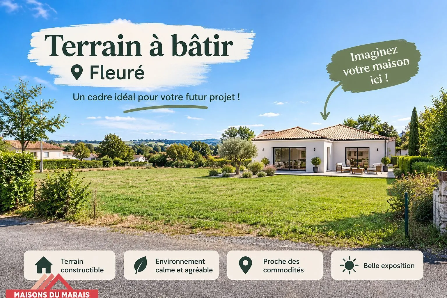 Terrain à bâtir 530 m² à Fleuré (86340)