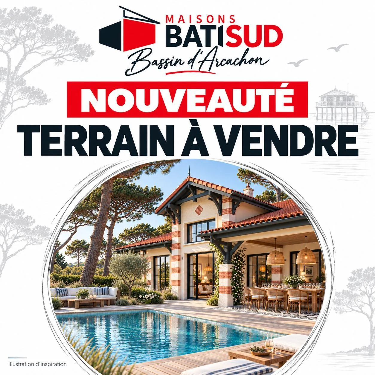 Terrain à bâtir 1047 m² à Gujan-Mestras (33470)