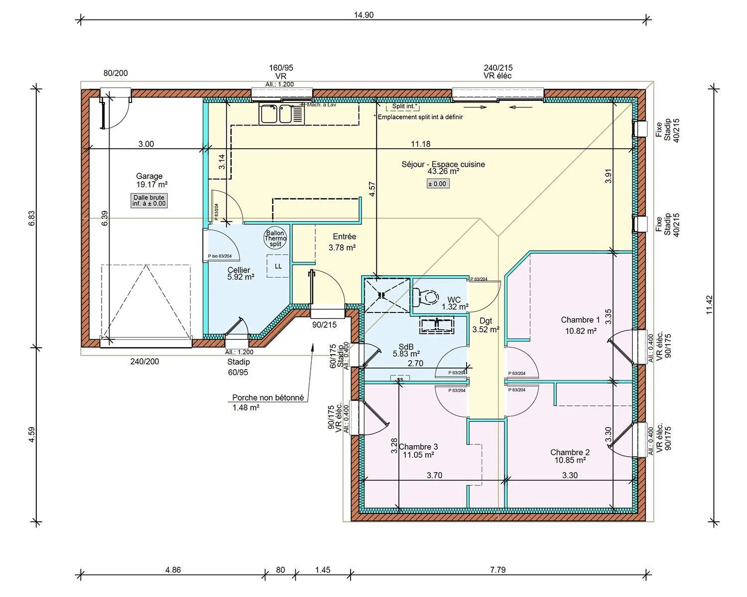 BALI 3CH 96 Garage T — modèle de maison