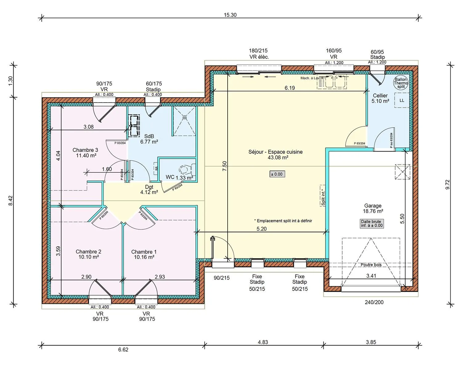 Tahiti 3ch 92 T — modèle de maison