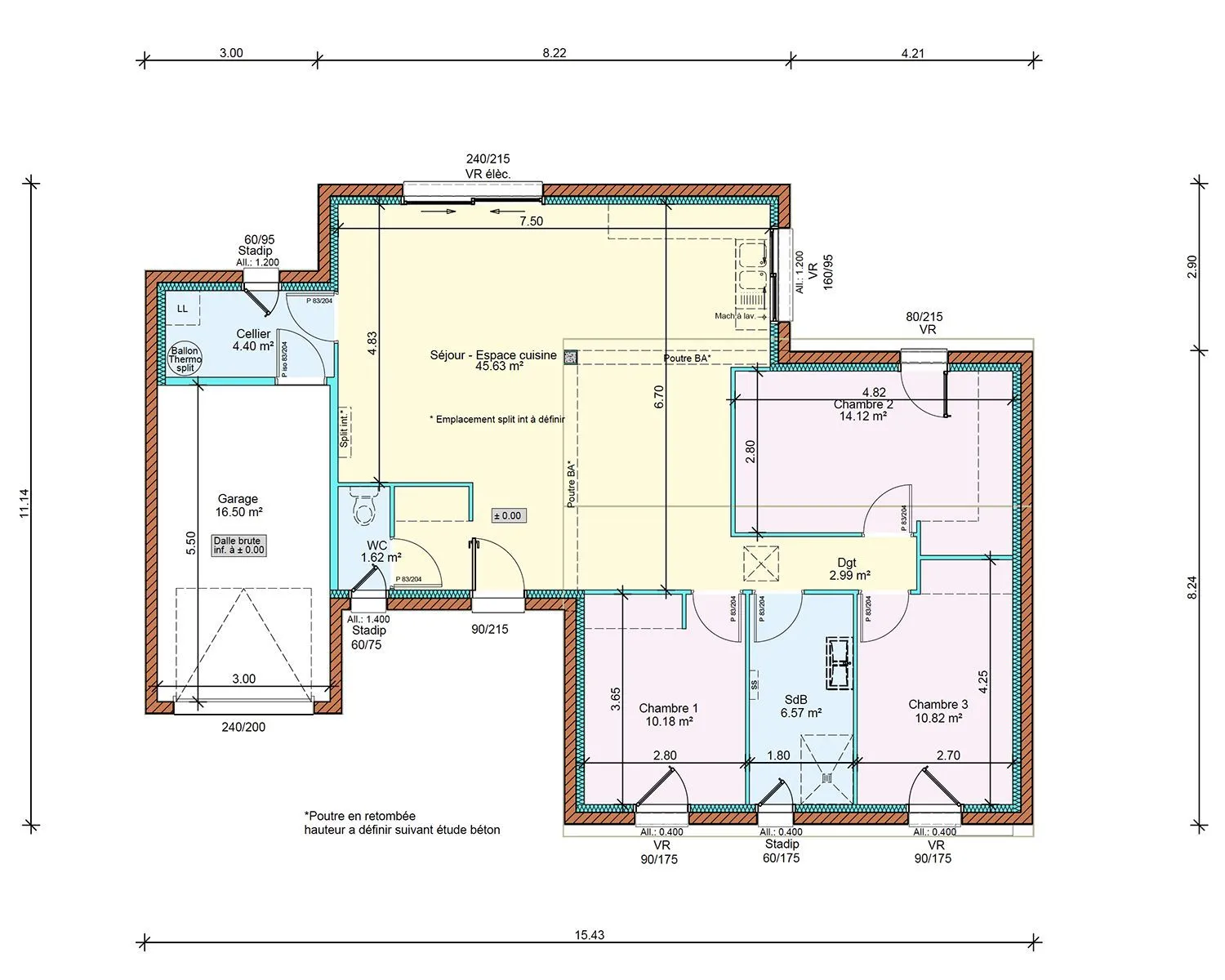 Mayotte 3ch 96 M — modèle de maison