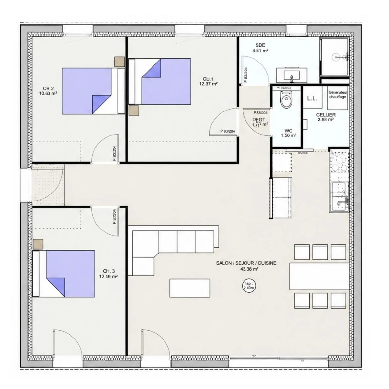 Maison neuve 89 m² à Saint-Myon (63460)