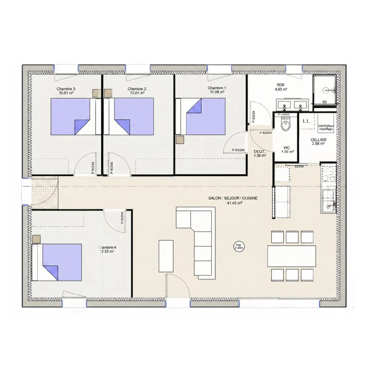 Maison neuve 94 m² à Gannat (03800)
