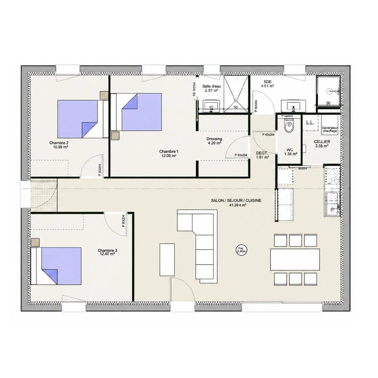 Maison neuve 94 m² à Saint-Myon (63460)