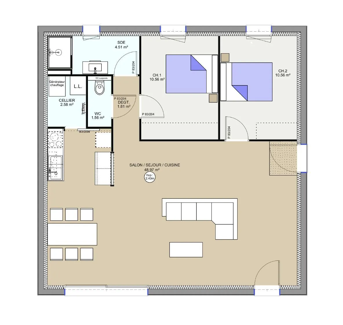 Maison neuve 80 m² à Issoire (63500)