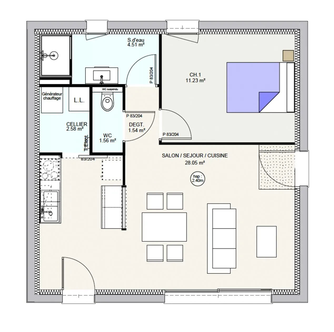 Maison neuve 49 m² à Montcel (63460)