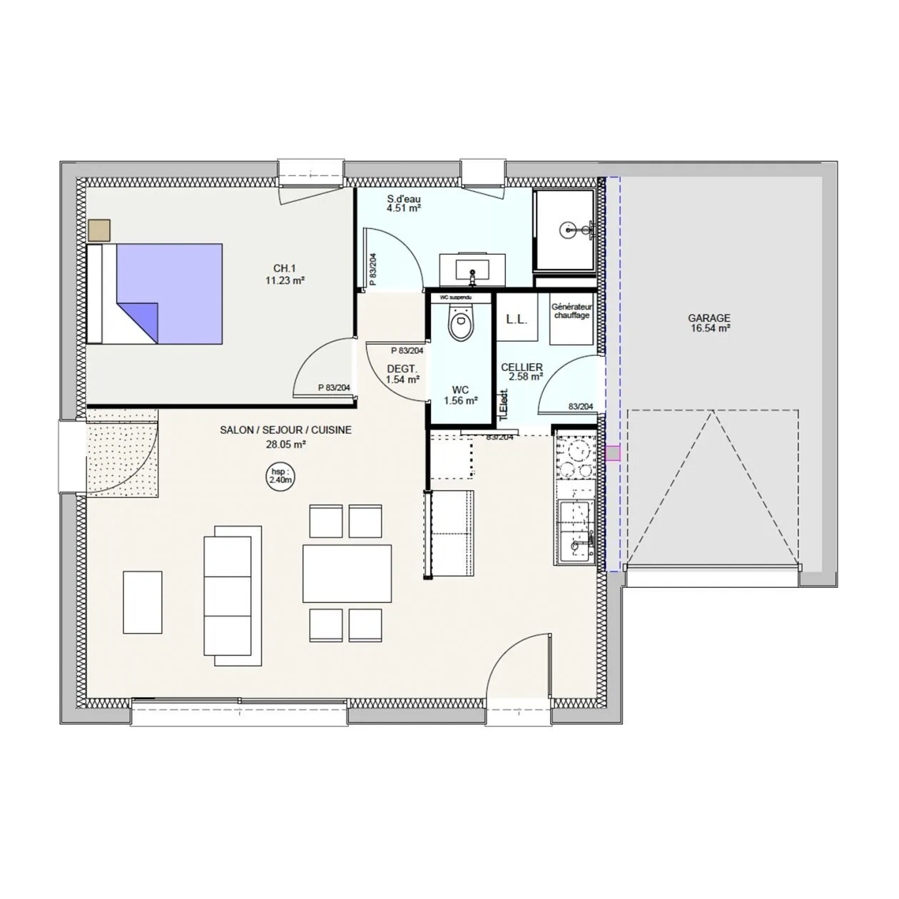 Maison neuve 49 m² à Pardines (63500)