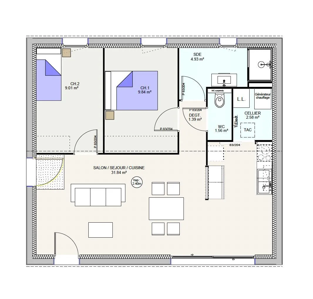 Maison neuve 62 m² à Mozac (63200)