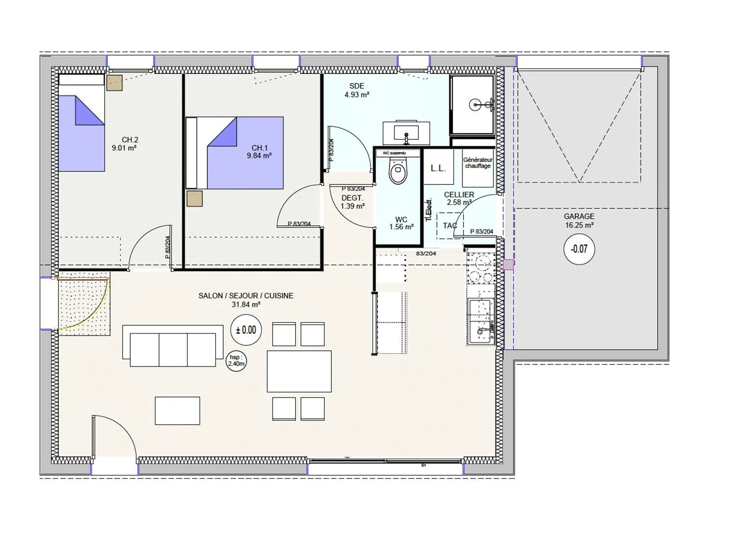 Maison neuve 62 m² à Veyre-Monton (63960)