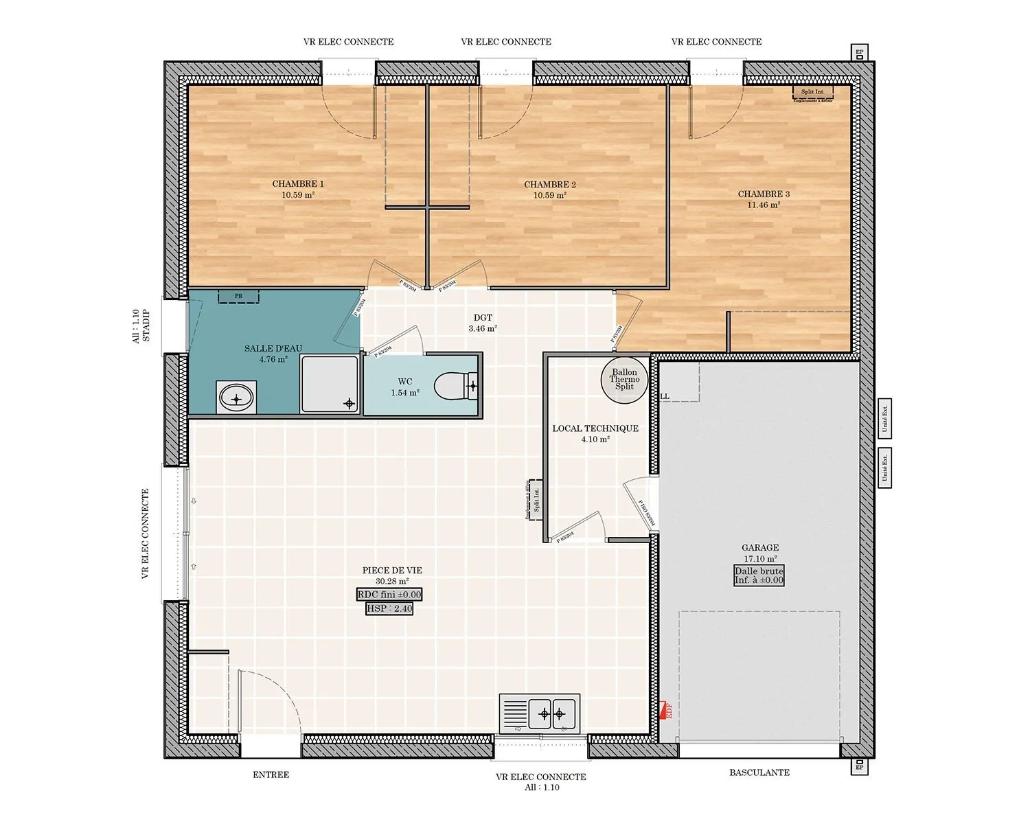 PAPAYE 3CH 76 - Salon AR — modèle de maison